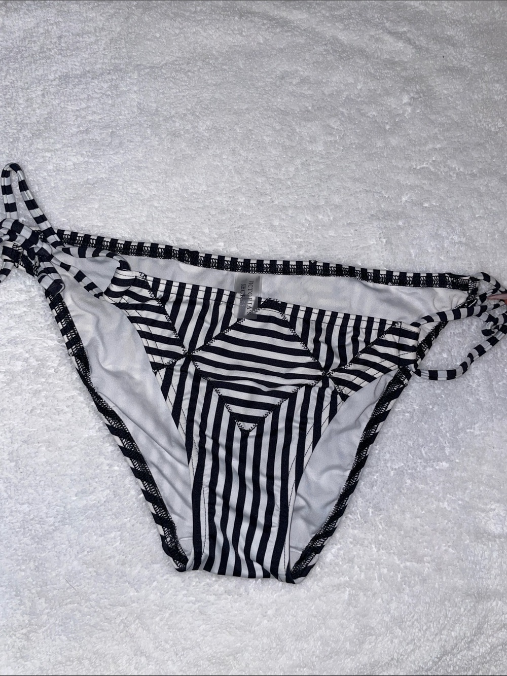 Victoria's Secret Black and White Striped Bikini Bottom